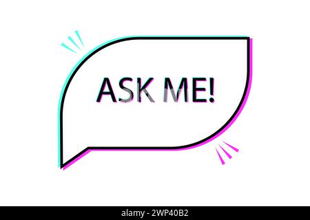 Lettering with ask me. Speak icon. Business concept. Vector illustration. stock image. EPS 10. Stock Vector