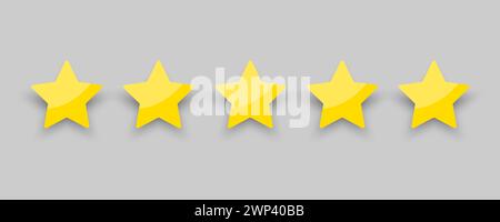 Star rating. Flat illustration with gold star rating. Vector illustration. Stock image. EPS 10. Stock Vector