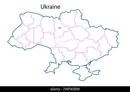 Contours map ukraine region. Ukrainian nation. Ukraine map. Vector illustration. Stock image. EPS 10. Stock Vector