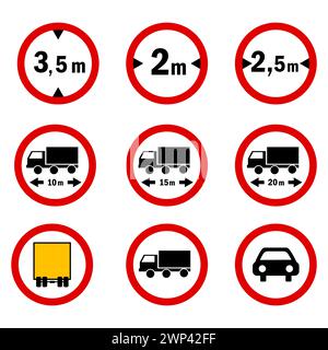 Prohibition road signs. Mandatory road signs. Traffic Laws. Vector illustration. stock image. EPS 10. Stock Vector