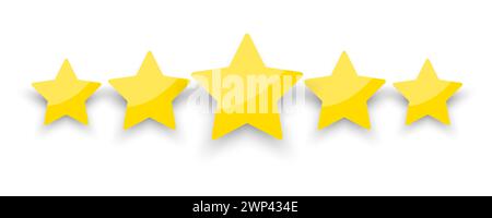 Star rating. Flat illustration with gold star rating. Vector illustration. Stock image. EPS 10. Stock Vector