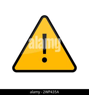 Yellow triangle exclamation mark. Alert message. Vector illustration. Stock image. EPS 10. Stock Vector