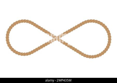 Rope figure eight, great design for any purposes.  Flat concept. Vector illustration. stock image. EPS 10. Stock Vector