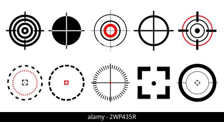 target icon. Set of different targets. Military texture. Vector illustration. Stock image. EPS 10. Stock Vector