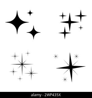 Retro black stars white background. Geometric background. Vector illustration. Stock image. EPS 10. Stock Vector