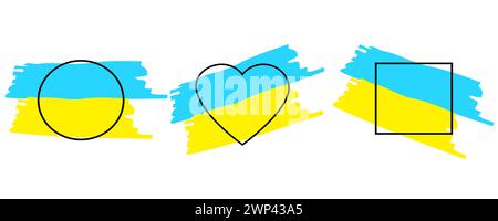 Different shapes flag ukraine. National ukrainian flag. Vector illustration. stock image. EPS 10. Stock Vector