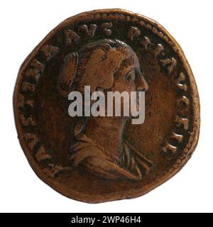 sesterce; Faustina M Osza (Ca 130-176; Roman Empress 161-176); 147-161 (147-00-00-161-00-00); Stock Photo