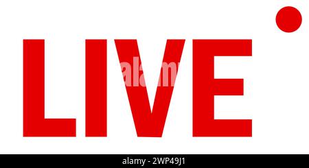 Red live frame, great design for any purposes. Online video. Video player template. Vector illustration. stock image. EPS 10. Stock Vector