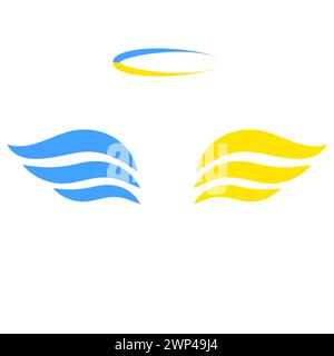 Abstract wings ukraine or icon. White background. Peace symbol. Vector illustration. stock image. EPS 10. Stock Vector
