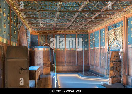 The 'Kachelofen' the masonry heater (or masonry stove) in the Golden Stube in princely rooms of Hohensalzburg Fortress (German: Festung Hohensalzburg) Stock Photo