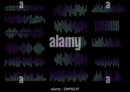 Waves of sound set. Music symbol. Vector illustration. Stock image. EPS 10. Stock Vector