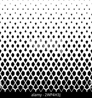 Degrade halftone fading abstract pattern. Black fades patern isolated on white background. Geometric faded design. Faded geometry transition prints Stock Vector