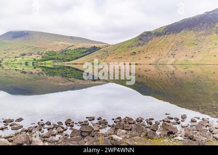 Wasdale Head, Seascale, Lake District National Park, Cumbria, England, Great Briton, United Kingdom. Relections on Wast Water lake in Lake District Na Stock Photo