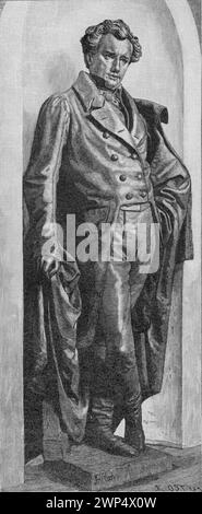 Actor Karl Seydelmann, statue of the new Burgtheater, Vienna, man, elegant clothes, Austria, historical illustration 1890 Stock Photo