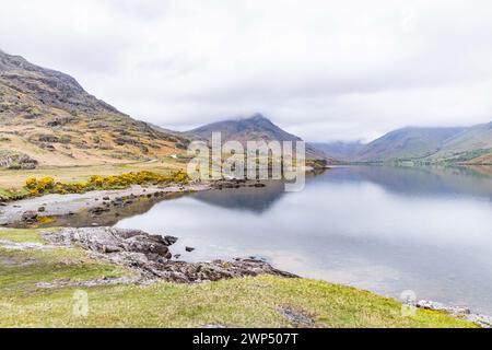 Wasdale Head, Seascale, Lake District National Park, Cumbria, England, Great Briton, United Kingdom. Relections on Wast Water lake in Lake District Na Stock Photo