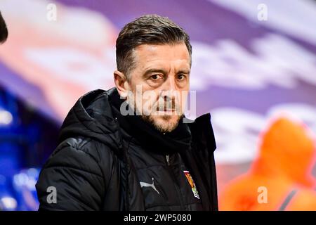 Manager Jon Brady (Manager Northampton Town) looks on during the Sky Bet League 1 match between Peterborough and Northampton Town at London Road, Peterborough on Tuesday 5th March 2024. (Photo: Kevin Hodgson | MI News) Credit: MI News & Sport /Alamy Live News Stock Photo