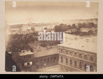 Warsaw. View from the lighthouse of the Evangelical-Augsburg Trinity towards Mazowiecka Street, the monastery garden of the Missionary Order, the Zamoyski Pa Acu and the departure of the Wi Tokrzyska Street to the new world. A fragment of the panorama; Beyer, Karol (1818-1877); 1858 (1858-00-00-1858-00-00);Mazowiecka (Warsaw - street), Méyet, Leopold (1850-1912), Méyet, Leopold (1850-1912) - collection, art of photography (Warsaw - exhibition - 1990), Warsaw (Masovian Voivodeship), architecture, Polish architecture, Polish architecture, Dar (provenance), city panoramas, testamentary record (pr Stock Photo