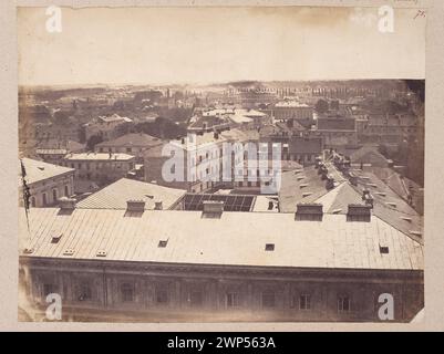 Warsaw. View from the lighthouse of the Evangelical-Augsburg Of the Trinity towards the Earth Credit Society building, Wi Tokrzyska and Aleja Jerozolimskie Street. A fragment of the panorama; Beyer, Karol (1818-1877); 1858 (1858-00-00-1858-00-00);Méyet, Leopold (1850-1912), Méyet, Leopold (1850-1912) - collection, art of photography (Warsaw - 1990), Earth Credit Society in the Kingdom of Poland (Warsaw - 1825-1939), Warsaw (Masovian Voivodeship) , gift (provenance), city panoramas, testamentary record (provenance), photosensitive (Warsaw - exhibition - 2009), Świętokrzyska (Warsaw - street) Stock Photo