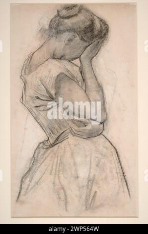 He wanted, a study to the character next to Polonia; Verso: A study of a woman who is an anbody face; Wyspiały, Stanis Aw (1869-1907); 1893 (1891-00-00-1893-00-00);Académie Colarossi (Paris - Art School - 1870-1920), Ministry of Culture and National Heritage (1944-), young Poland (style), boys, Latin Cathedral (Lviv), Polish painting, Poland (culture), projects, stained glass projects, message (provenance), Polish drawings, school drawings, hands, Ukrainian (culture), stained glass Stock Photo