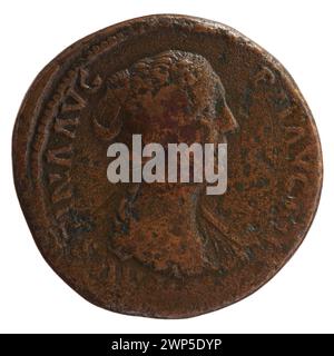 sesterce; Faustina M Osza (Ca 130-176; Roman Empress 161-176); 147-161 (147-00-00-161-00-00); Stock Photo