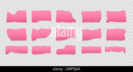 Set of textured text boxes and stickers on transparent backdrop Stock Vector