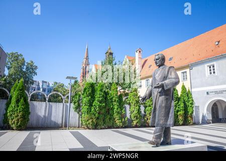 Picture of the statue of Franjo Tudjman opened in 2013. Franjo Tuđman was a Croatian politician and historian who became the first president of Croati Stock Photo