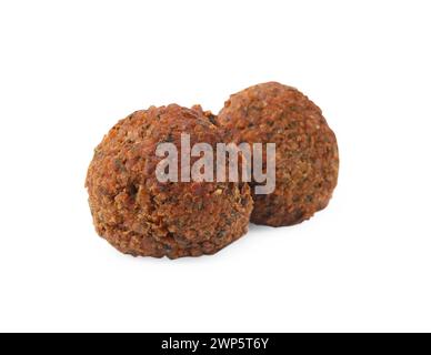 Two delicious falafel balls isolated on white Stock Photo