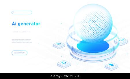 AI generator white poster vector Stock Vector