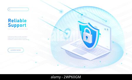 Reliable support white poster vector Stock Vector