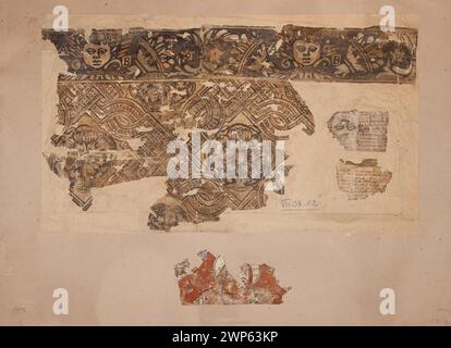 Body, fragments of paper wallpaper with a church in white with the image of the Mother of God and Puttami;  1550-1650 (1550-00-00-1650-00-00);Maria (Mother of Jesus Christ), Care for the monuments of the past, collection, Wojciechowski Jarosław, collection Stock Photo