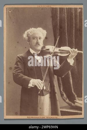 Portrait of Pablo Sarasate (1844-1908), Spanish violinist and composer (knee-length character, with violins); Gerschel, Charles (1871-1930 cars 1948); around 1890 (1885-00-00-1900-00-00);Rajchman, Aleksander (1855-1915)-collection, Sarasate, Pablo de (1844-1908), Sarasate, Pablo de (1844-1908)-iconography, French (culture), musical instruments, musicians, portraits, male portraits, message ( provenance), violin, violinist Stock Photo