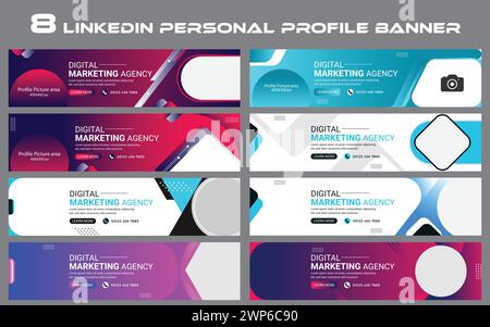 social media LinkedIn Profile Background Banner template design Stock Vector