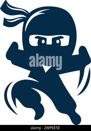 Ninja Mascot Vector – Esports & Gaming Logo Silhouette Stock Vector