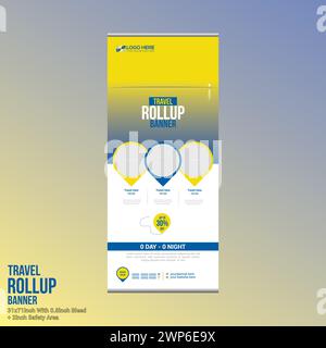 travel roll up banner design for confirming booking Stock Vector