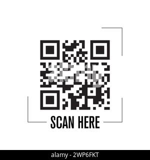 QR code vector in white background, white background Stock Vector