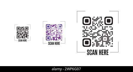 QR code vector in white background, white background Stock Vector