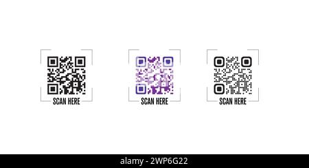 QR code vector in white background, white background Stock Vector