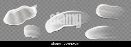 White translucent cream or lotion swatch on transparent background ...