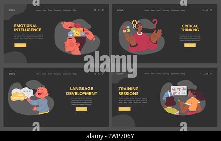 Skill Development set. Illustrating the journey of learning from motor ...