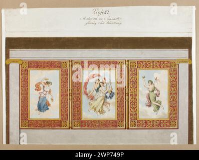 Painting design to the Reduo Hall of the National Theater; Brodowski, Antoni (1784-1832); 1826 (1826-00-00-1826-00-00);Dance (allegory), National Theater (Warsaw), Witke-Jeżewski, Dominik (1862-1944)-collection, polychrome projects, purchase (provenance) Stock Photo