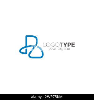 B Line Logo Simple. B Icon Design Stock Vector