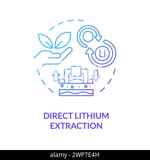 Direct lithium extraction blue gradient concept icon Stock Vector
