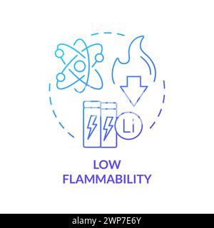 Low flammability blue gradient concept icon Stock Vector