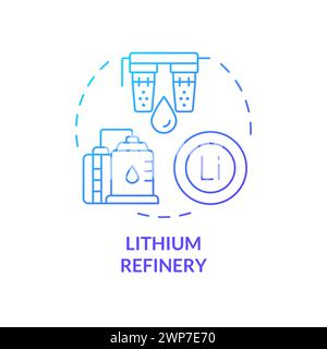 Lithium refinery blue gradient concept icon Stock Vector