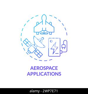 Aerospace applications blue gradient concept icon Stock Vector