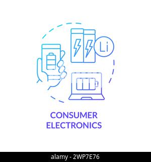 Consumer electronics blue gradient concept icon Stock Vector