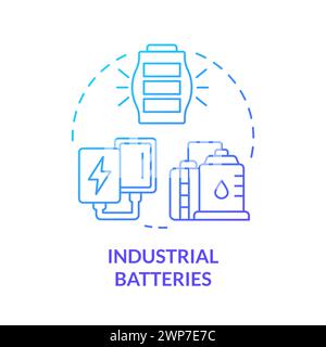 Industrial batteries blue gradient concept icon Stock Vector
