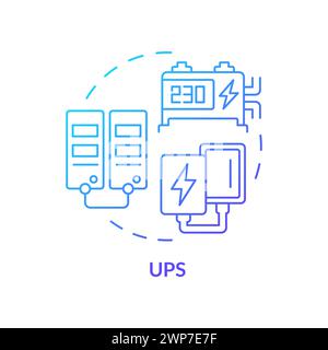 Uninterruptible power supply blue gradient concept icon Stock Vector