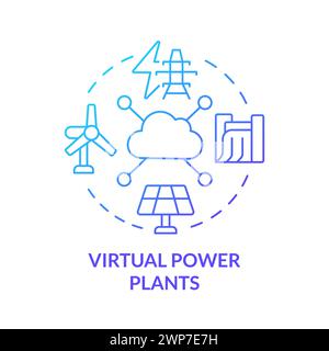 Virtual power plants blue gradient concept icon Stock Vector