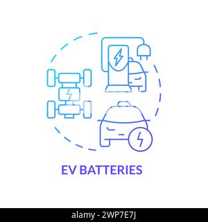 EV batteries blue gradient concept icon Stock Vector